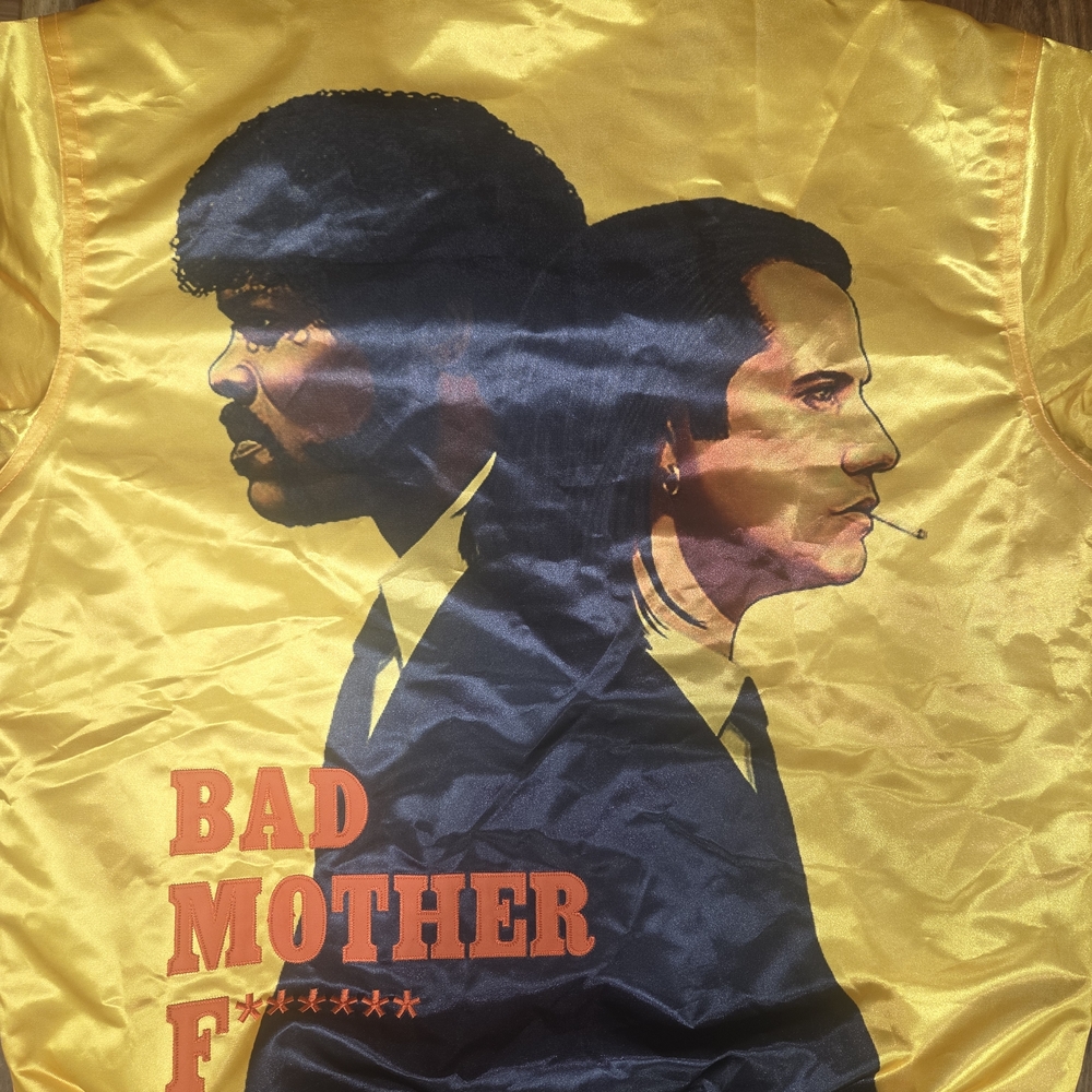 Pulp Fiction Yellow Satin Bomber Jacket - Picture 4 of 5